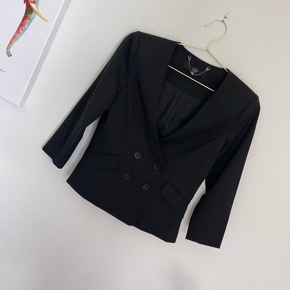 Tibi New York Two Button Wool Blazer 3/4 Sleeve S - Picture 2 of 9